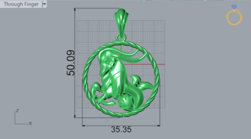 Gold pendant symbolizing the month of april gp0247 3D print model_9