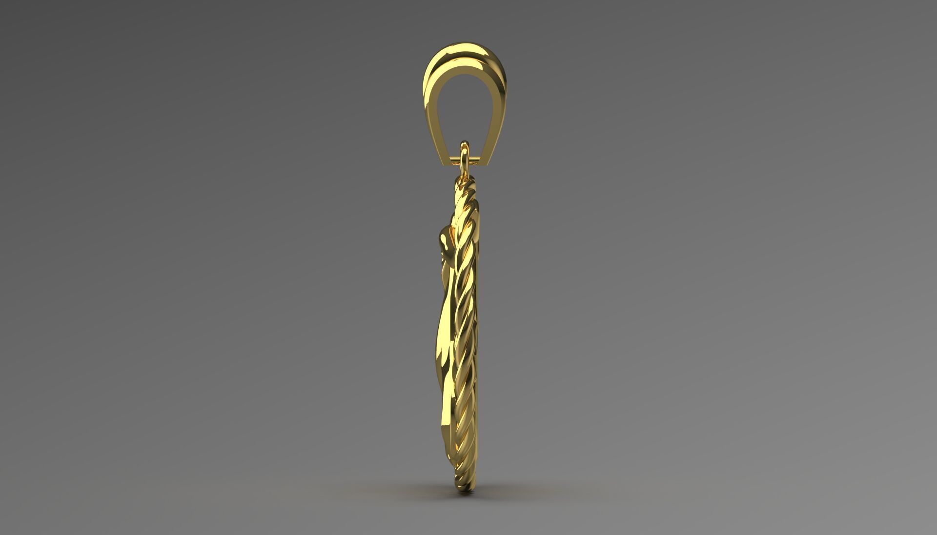 Gold pendant symbolizing the month of april gp0247 3D print model_3
