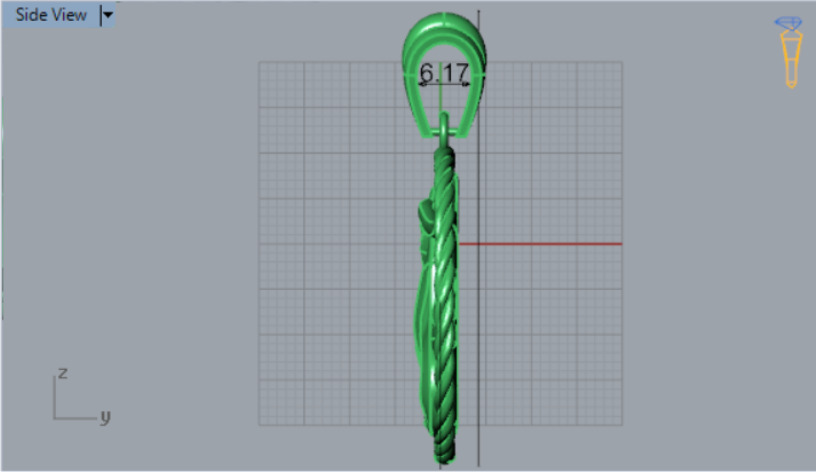 Gold pendant symbolizing the month of april gp0247 3D print model_10