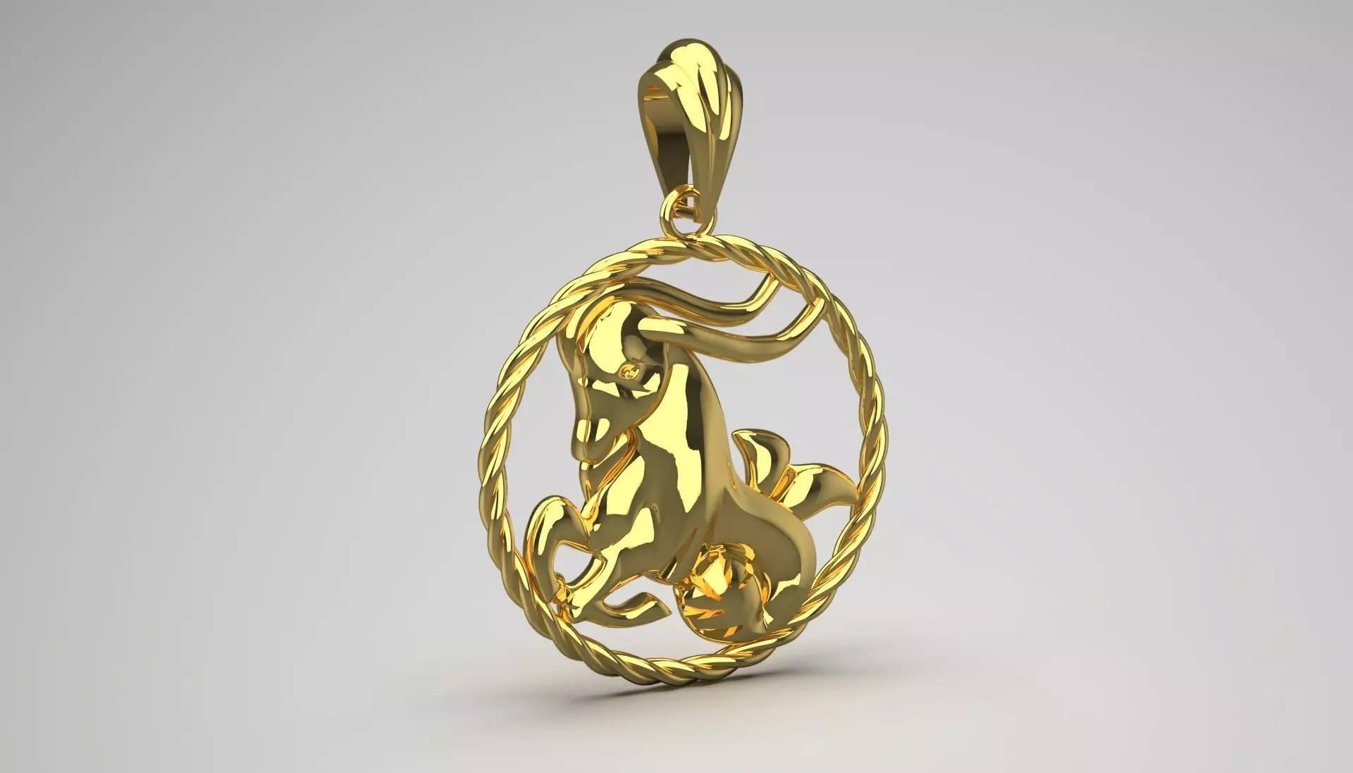 Gold pendant symbolizing the month of april gp0247 3D print model_0