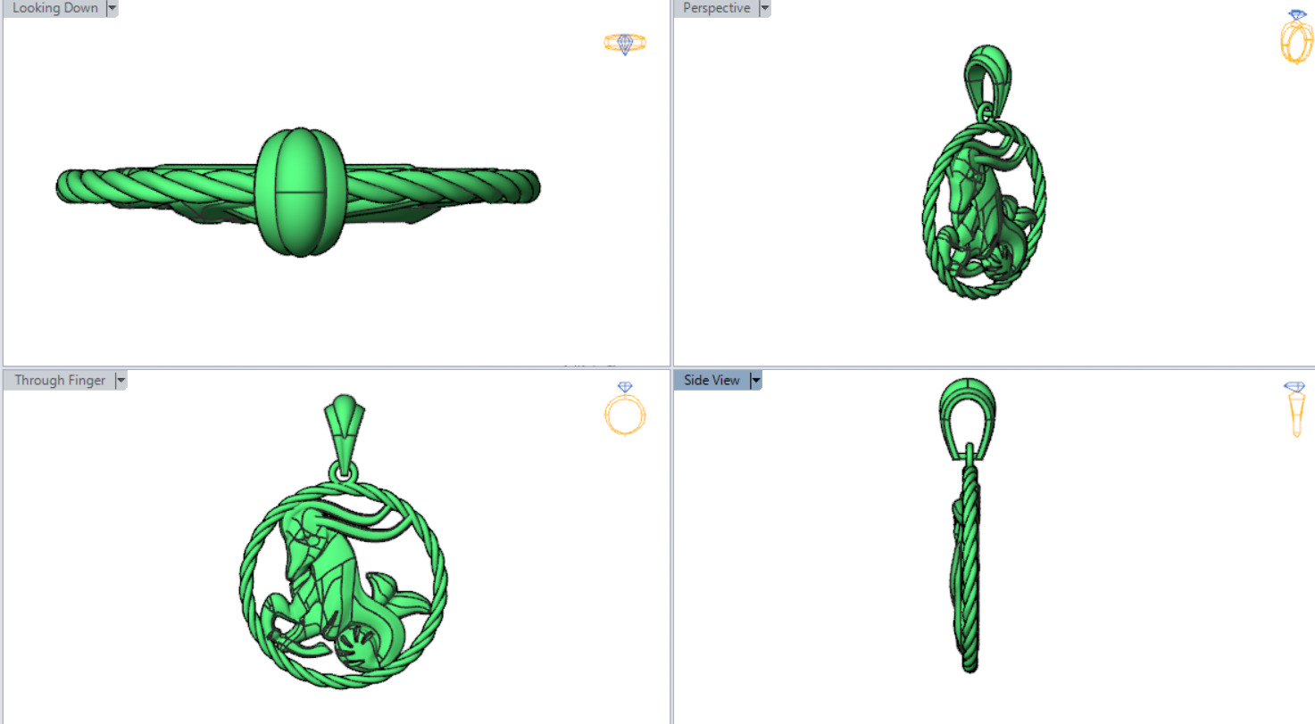 Gold pendant symbolizing the month of april gp0247 3D print model_23