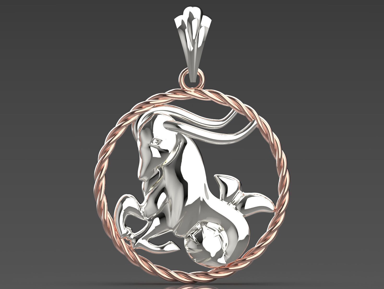 Gold pendant symbolizing the month of april gp0247 3D print model_13