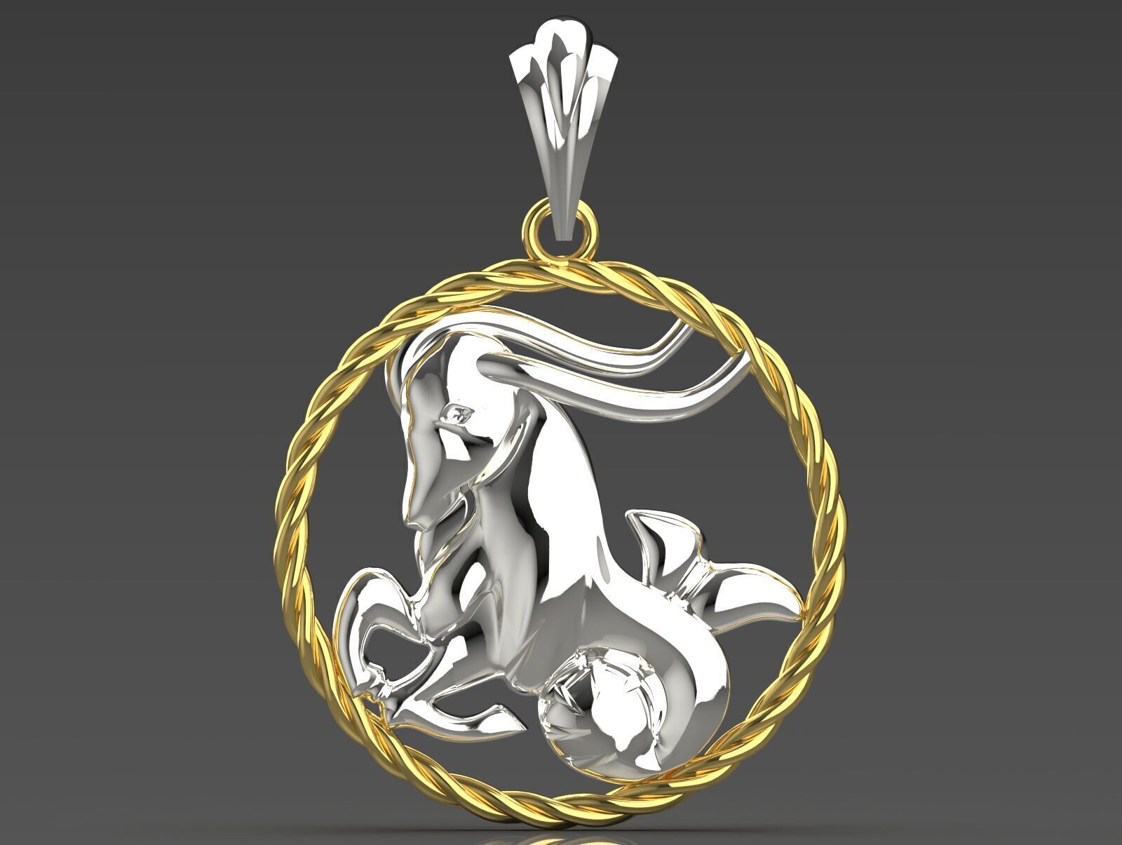 Gold pendant symbolizing the month of april gp0247 3D print model_12