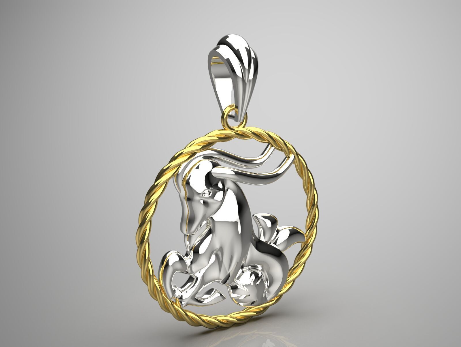 Gold pendant symbolizing the month of april gp0247 3D print model_11