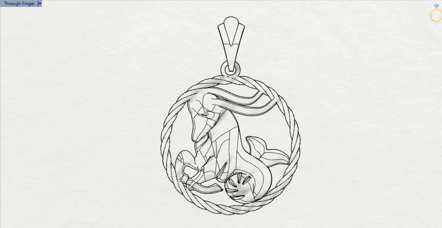 Gold pendant symbolizing the month of april gp0247 3D print model_21