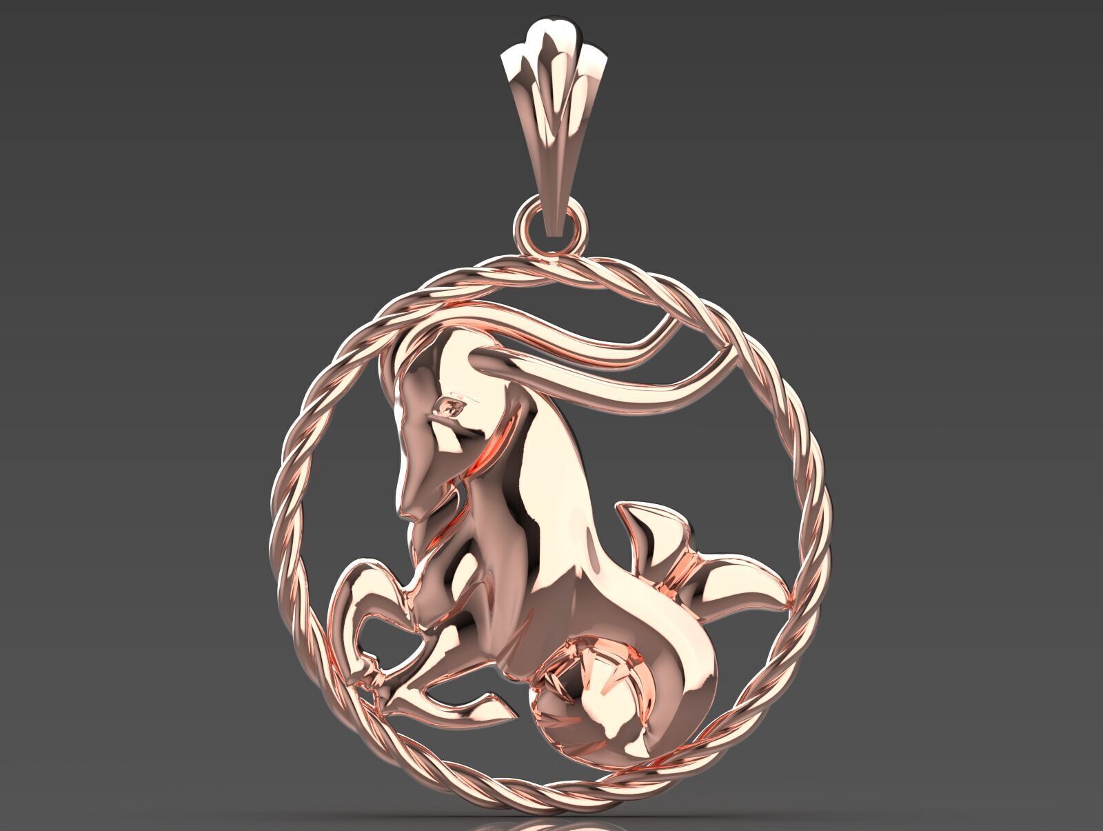 Gold pendant symbolizing the month of april gp0247 3D print model_14