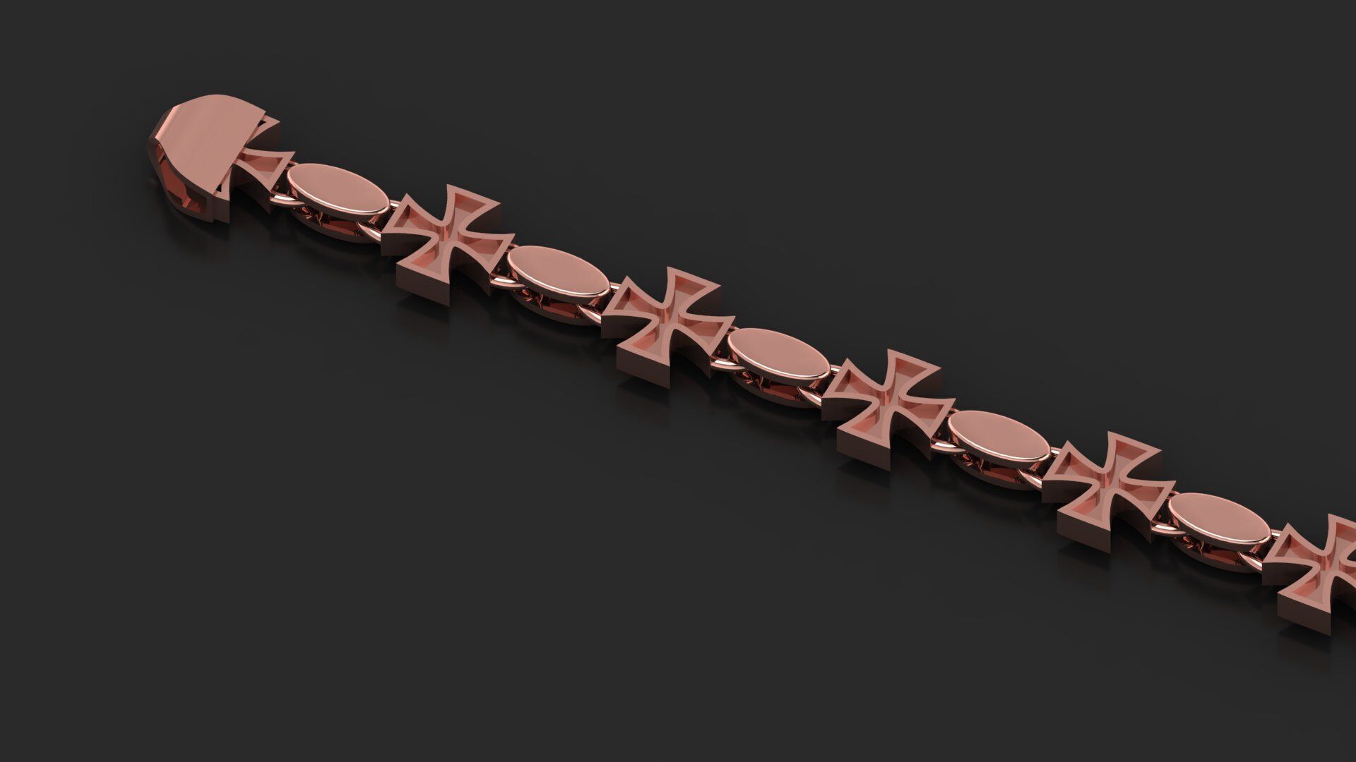 8MM TOP SOLD OVAL JESUS CROSS 3D BRACELET  3D print model_1