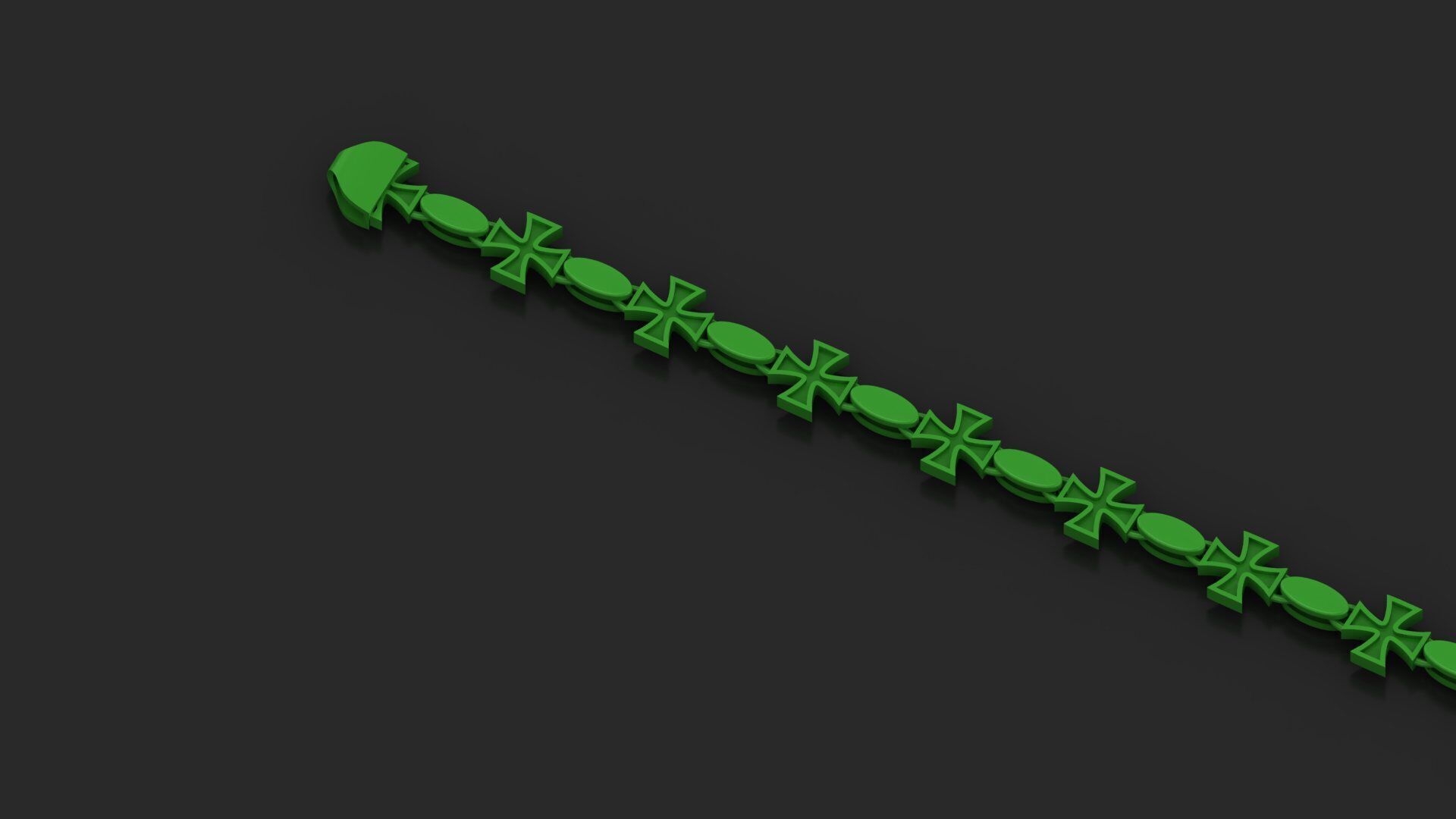 10MM TOP SOLD OVAL JESUS CROSS 3D BRACELET 3D print model_3