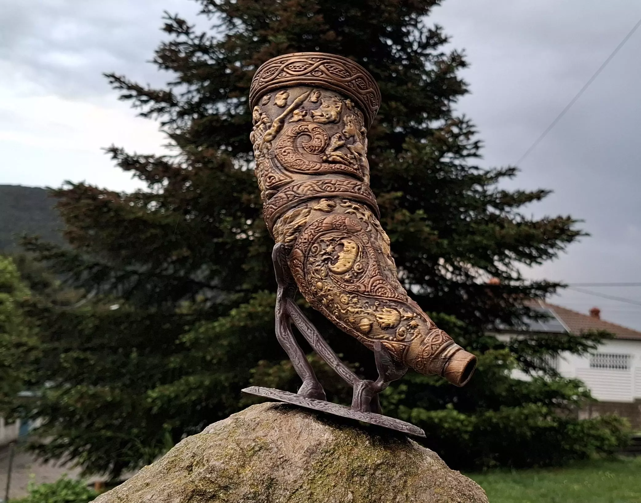 Horn of the elder hunt - Functional blowing horn 3D print model_0