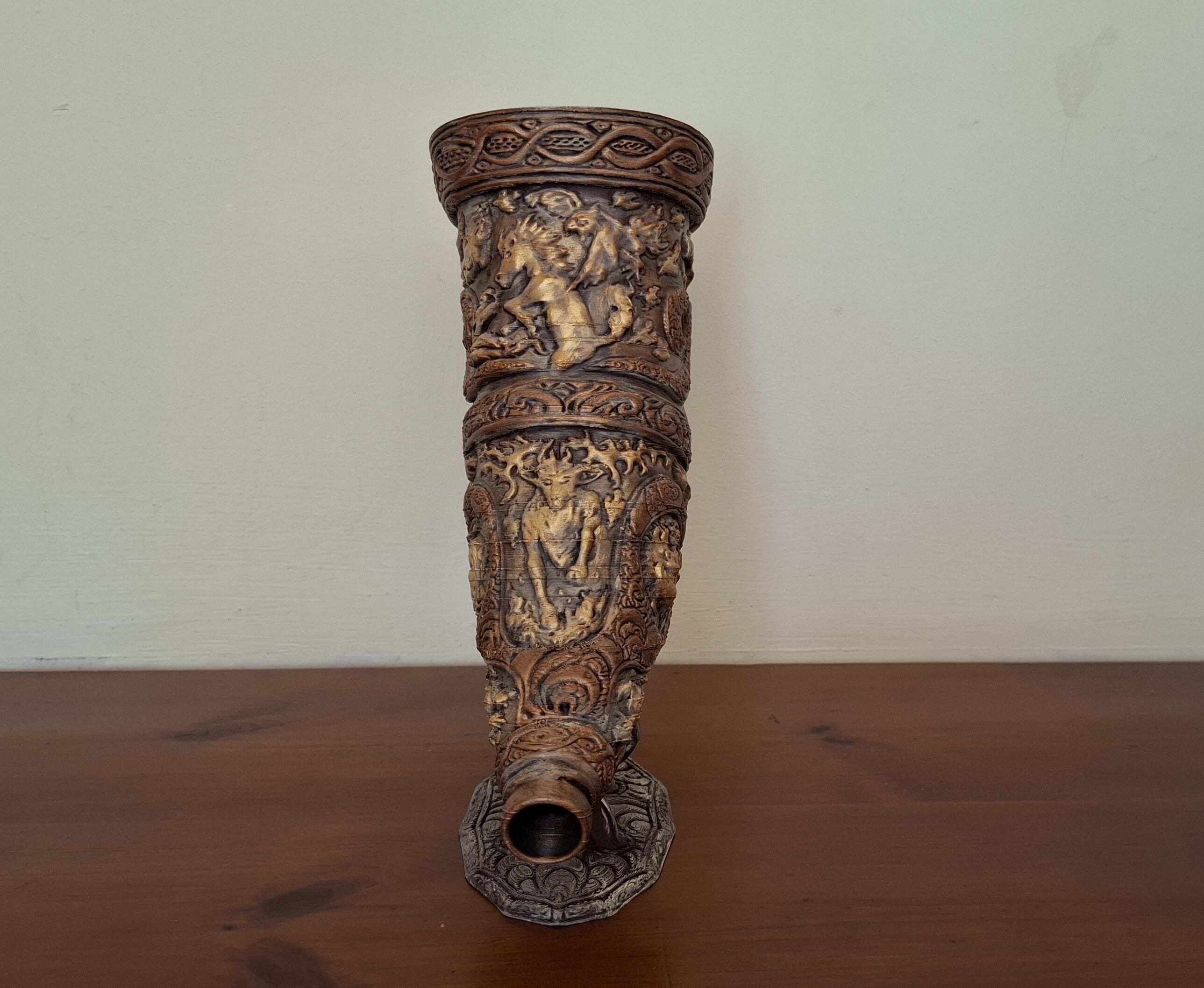 Horn of the elder hunt - Functional blowing horn 3D print model_8
