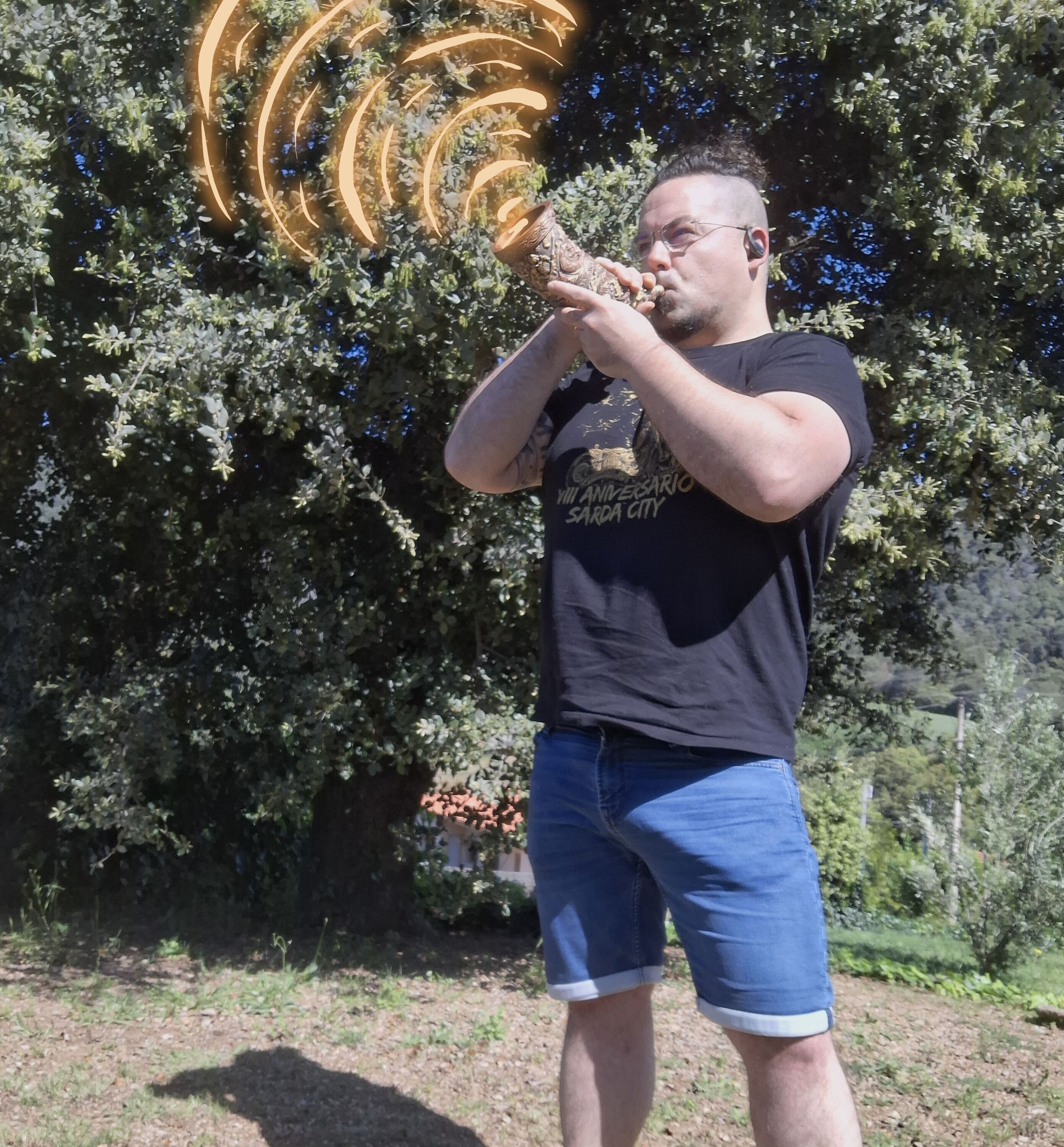 Horn of the elder hunt - Functional blowing horn 3D print model_3