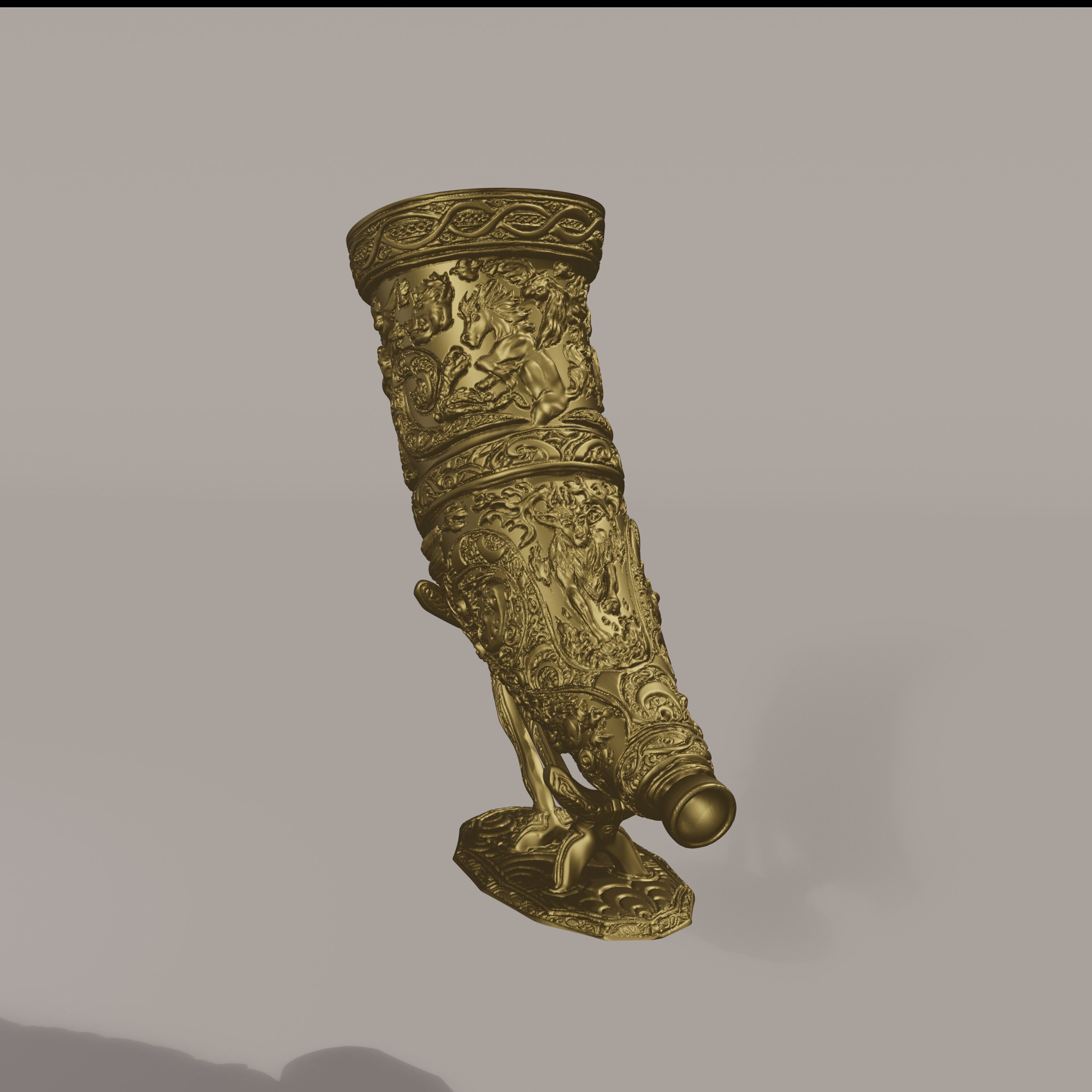 Horn of the elder hunt - Functional blowing horn 3D print model_15