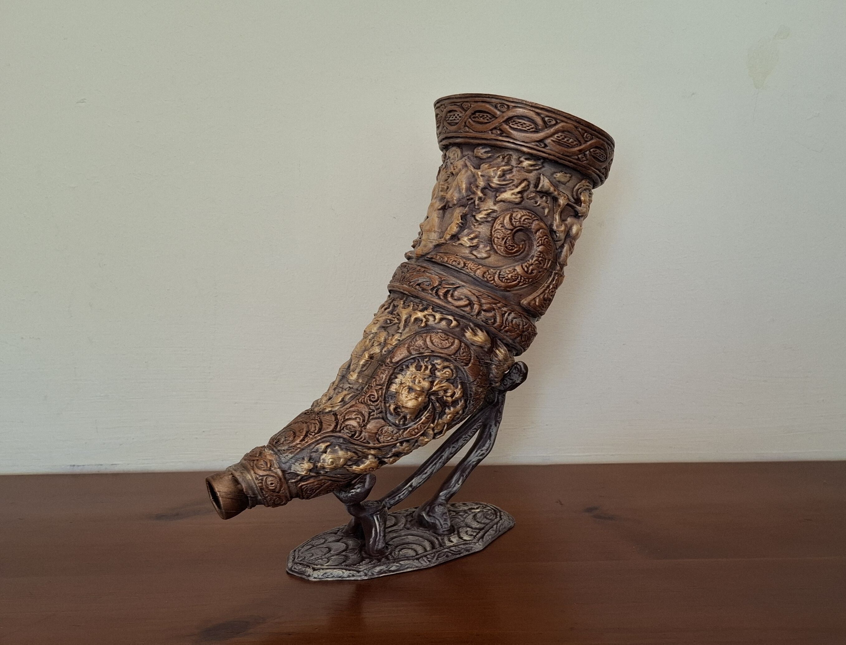 Horn of the elder hunt - Functional blowing horn 3D print model_1