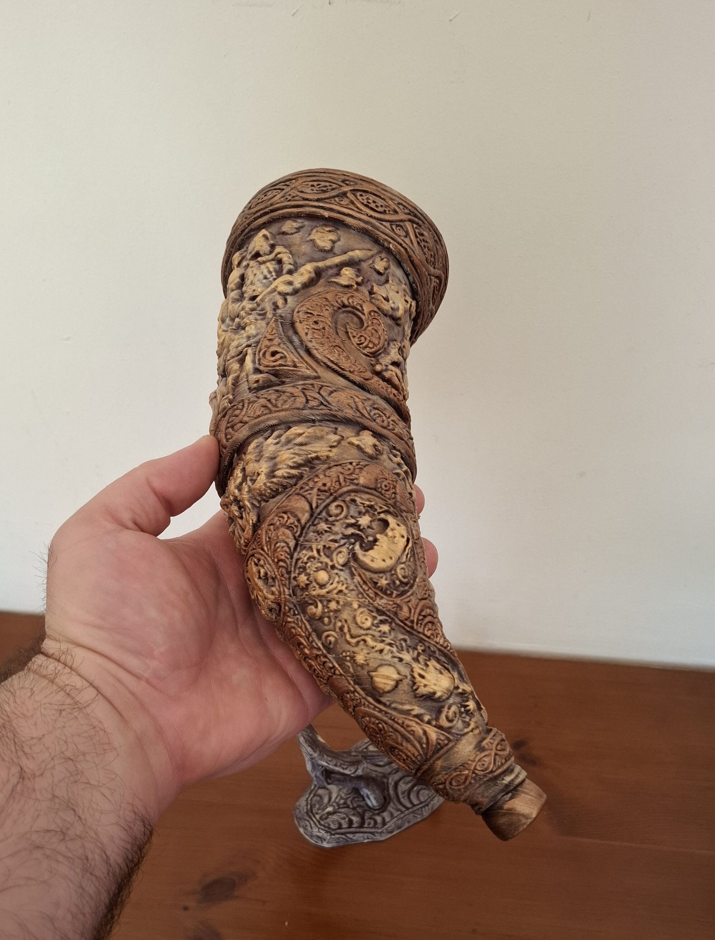 Horn of the elder hunt - Functional blowing horn 3D print model_5