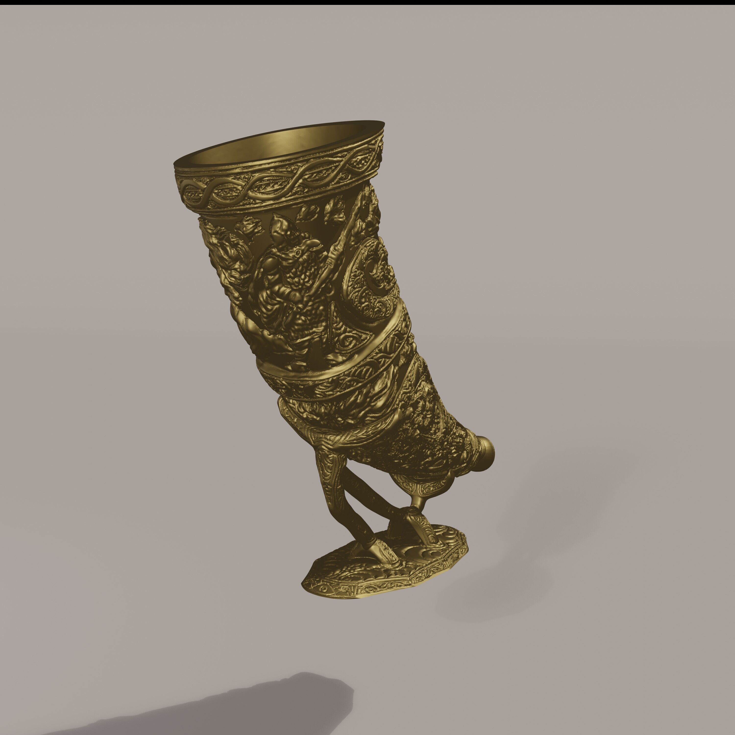 Horn of the elder hunt - Functional blowing horn 3D print model_20