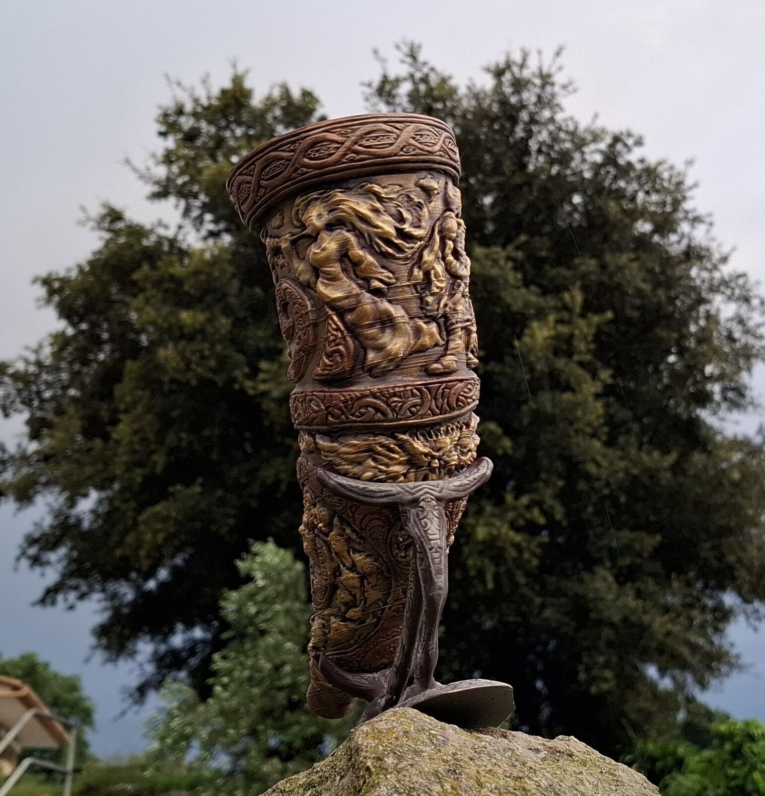 Horn of the elder hunt - Functional blowing horn 3D print model_2