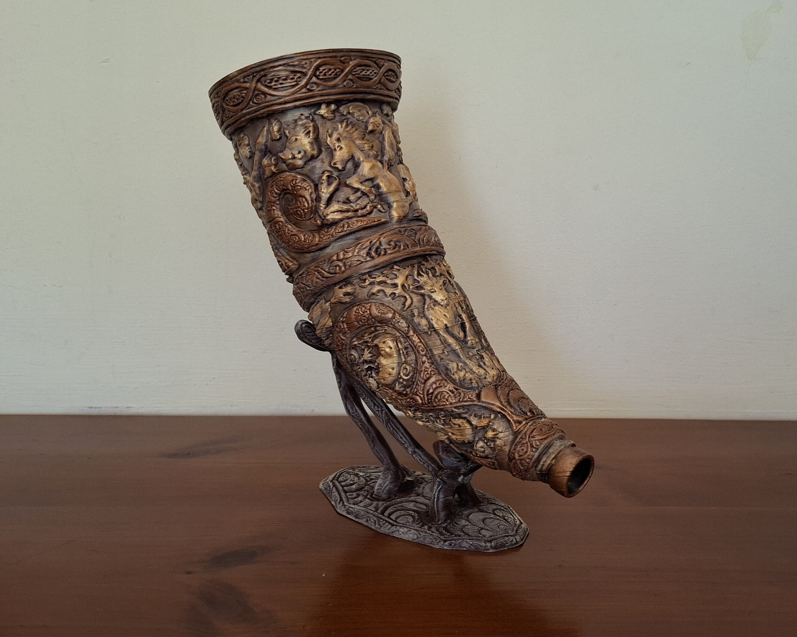 Horn of the elder hunt - Functional blowing horn 3D print model_7