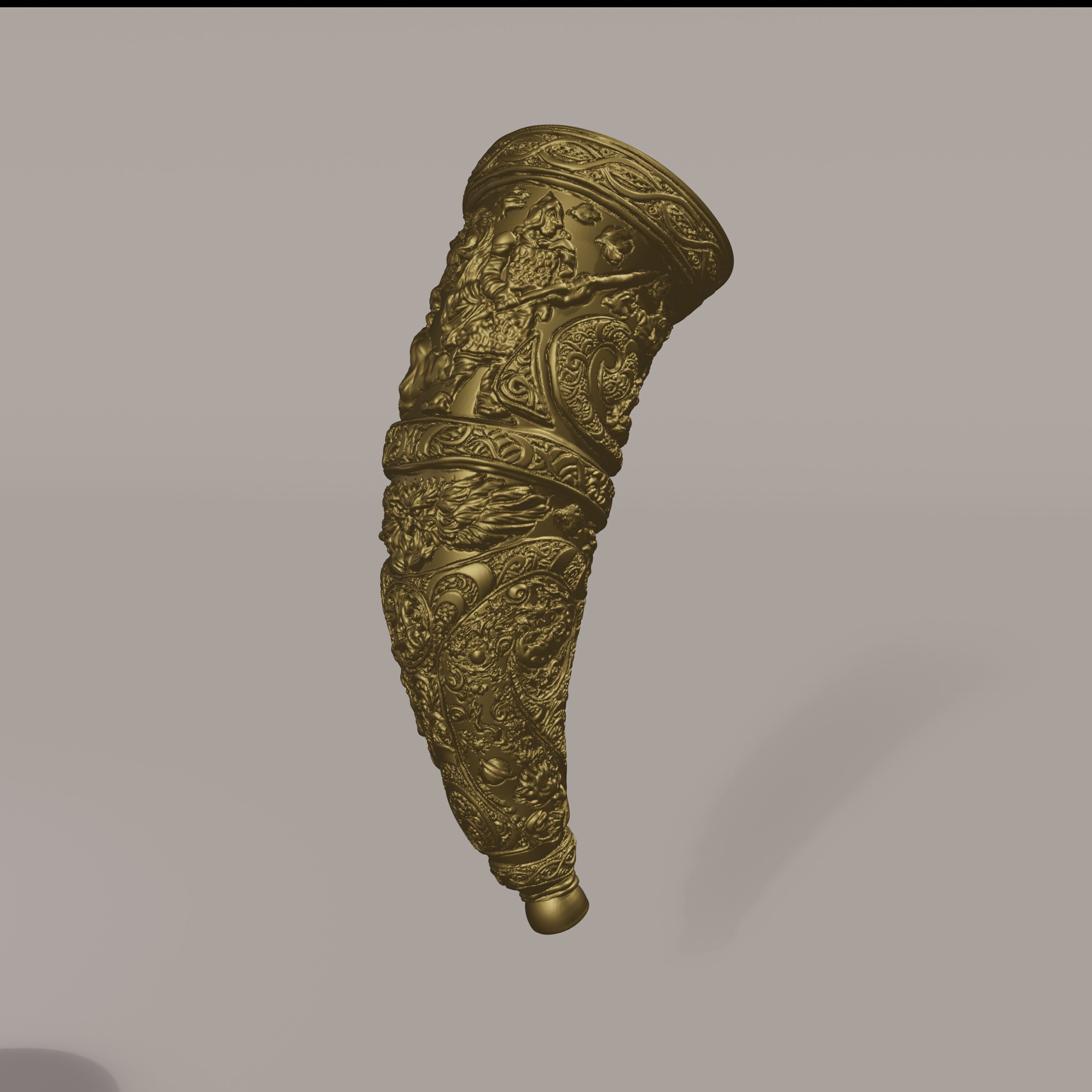 Horn of the elder hunt - Functional blowing horn 3D print model_22