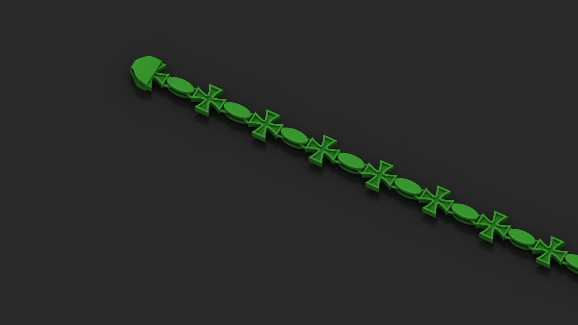 5 Size TOP SOLD OVAL JESUS CROSS 3D BRACELET  3D Model Collection_6