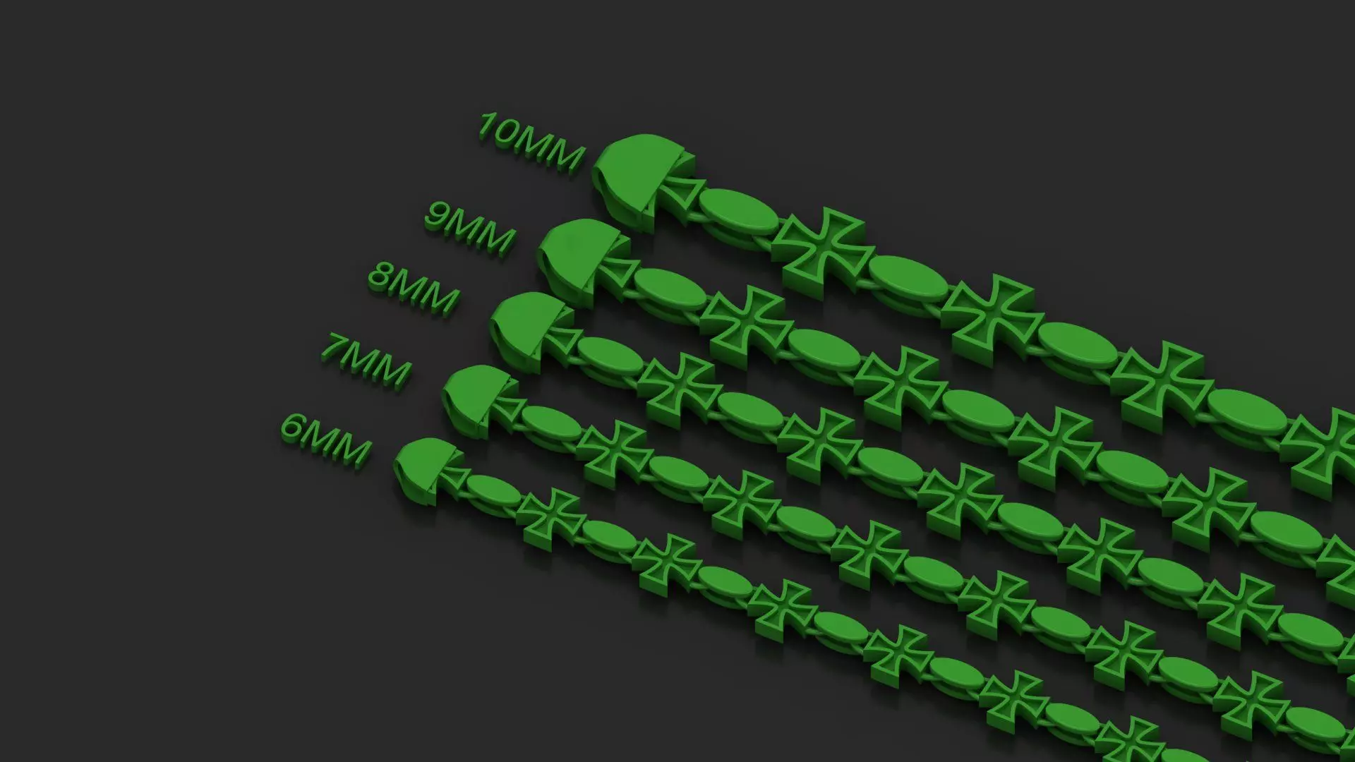 5 Size TOP SOLD OVAL JESUS CROSS 3D BRACELET  3D Model Collection_0