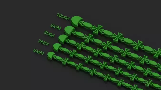 5 Size TOP SOLD OVAL JESUS CROSS 3D BRACELET  3D Model Collection