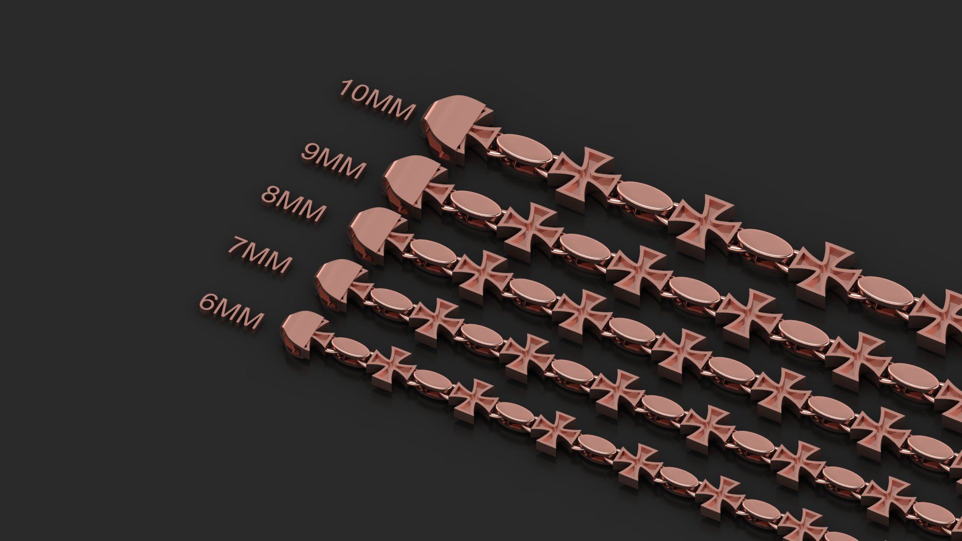 5 Size TOP SOLD OVAL JESUS CROSS 3D BRACELET  3D Model Collection_1