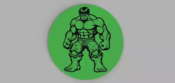 Hulk Logo Coaster Free 3D print model