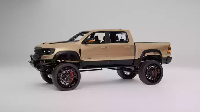 pickup truck  Low-poly 3D model