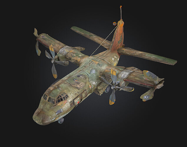 Rustic Cargo Plane  Weathered Wings of a Bygone Era 3D model