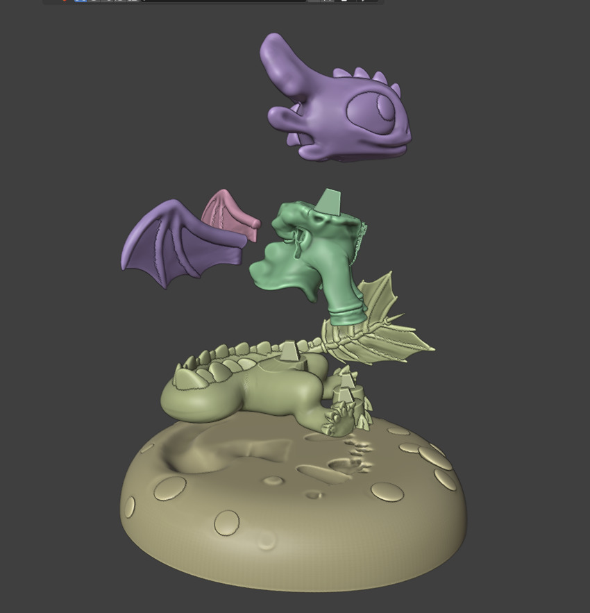 3d Pintable toothless 3D print model_5