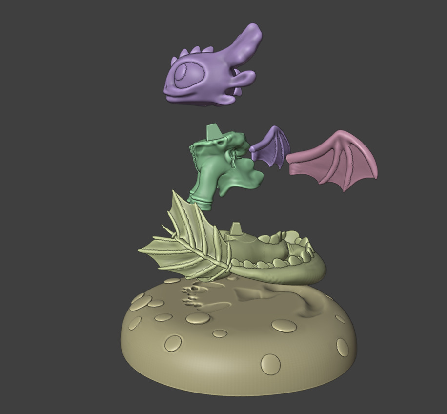 3d Pintable toothless 3D print model_3