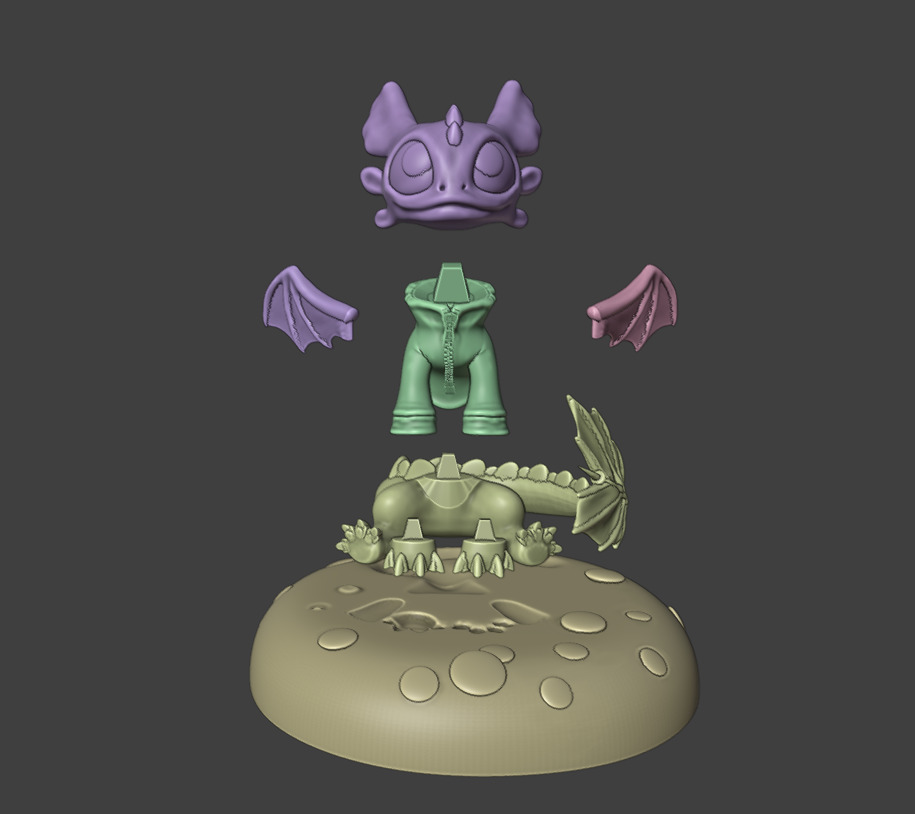 3d Pintable toothless 3D print model_1