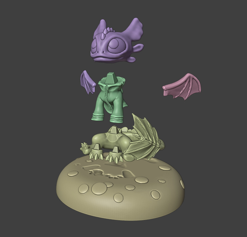 3d Pintable toothless 3D print model_2