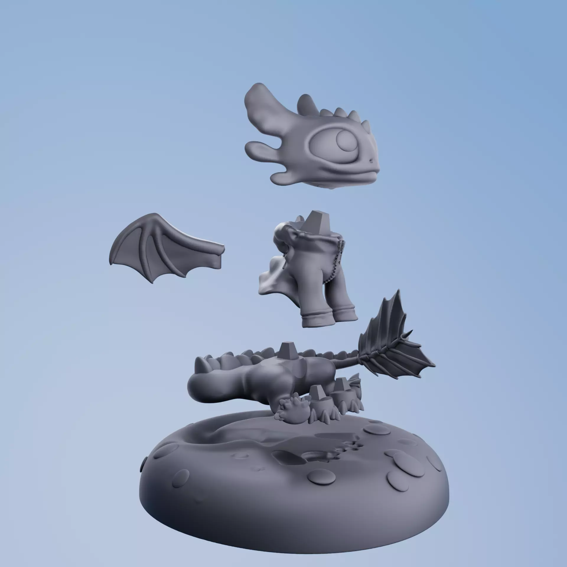 3d Pintable toothless 3D print model_0