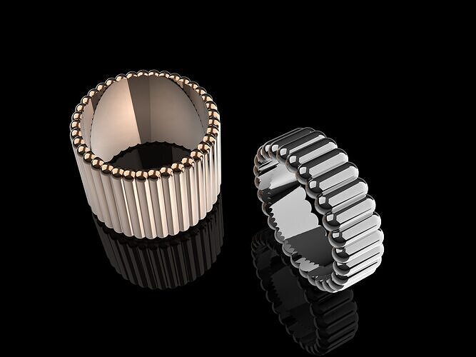  Ribbed rings set Free 3D print model