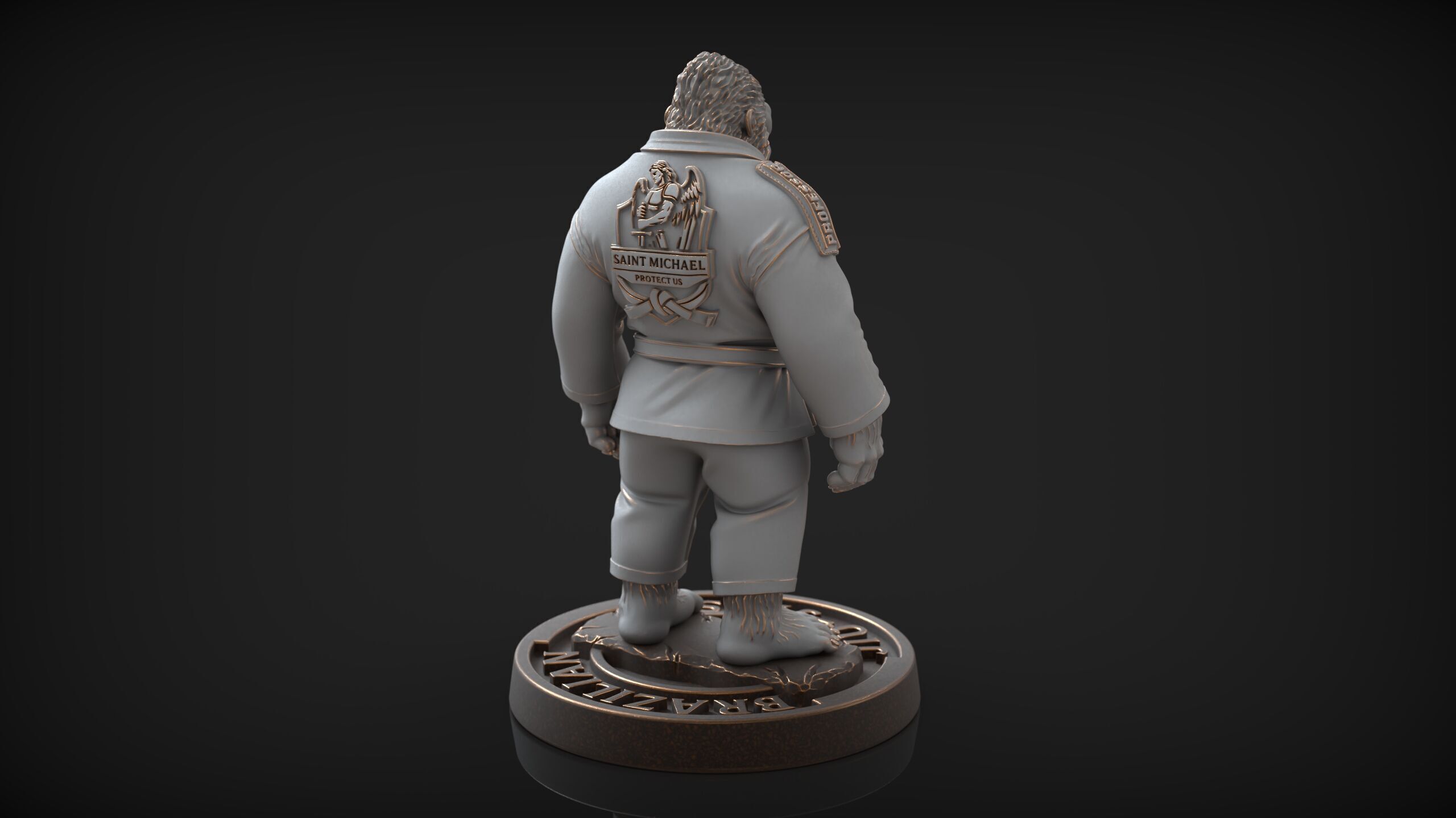Gorilla Jiu-Jitsu Fighter BJJ Miniature Statue for 3D Printing 3D print model_3