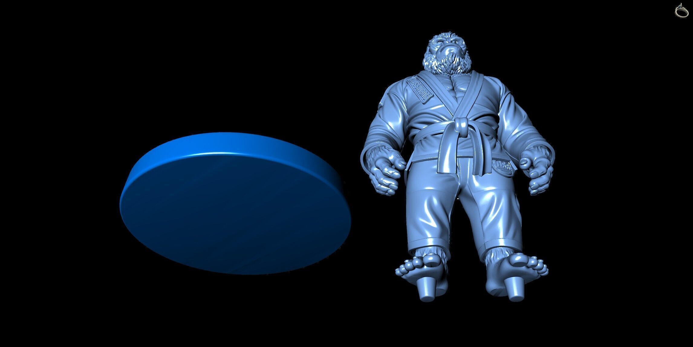 Gorilla Jiu-Jitsu Fighter BJJ Miniature Statue for 3D Printing 3D print model_14