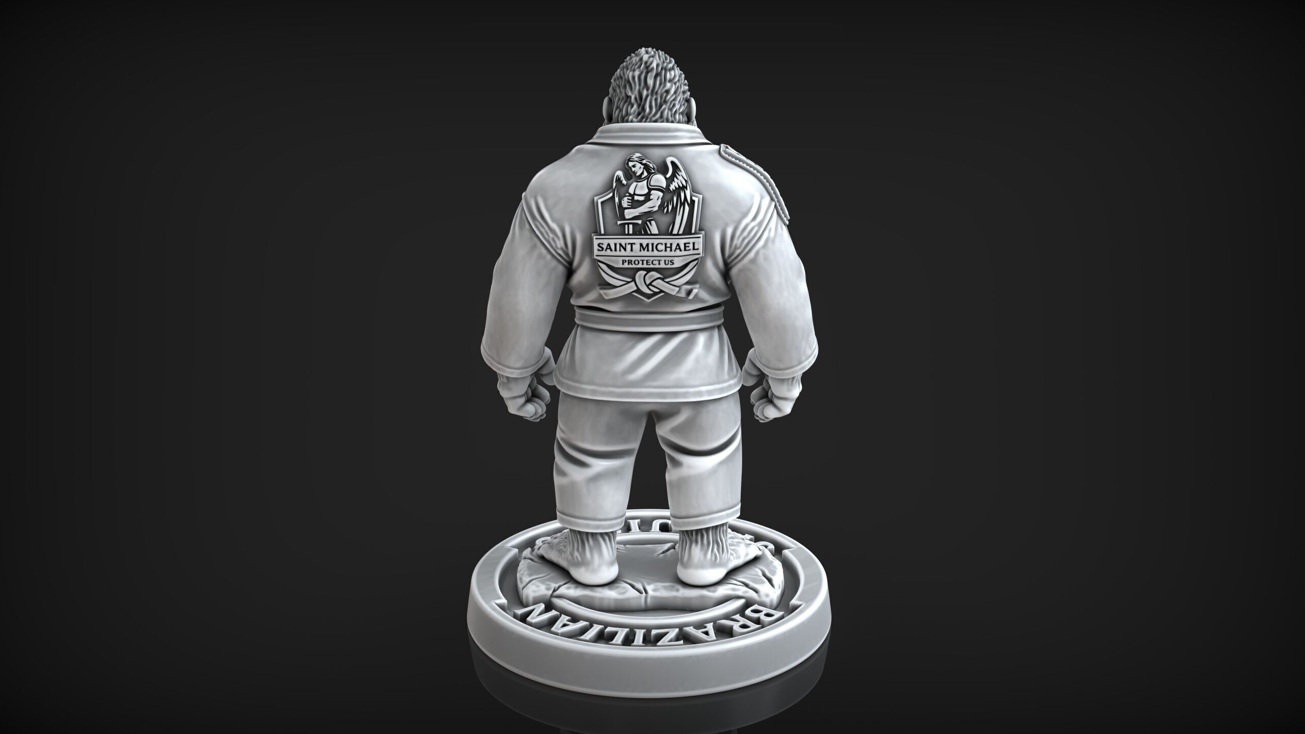 Gorilla Jiu-Jitsu Fighter BJJ Miniature Statue for 3D Printing 3D print model_8