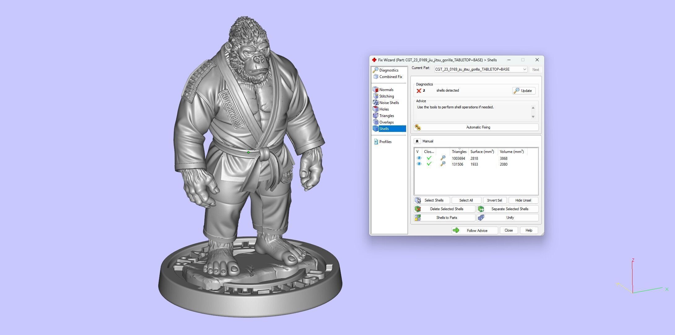 Gorilla Jiu-Jitsu Fighter BJJ Miniature Statue for 3D Printing 3D print model_15