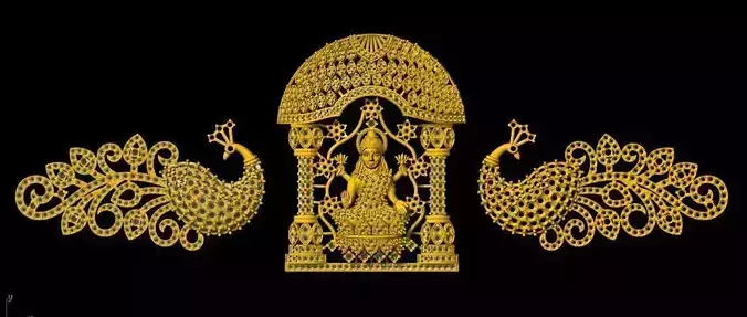 lakshmi and peacock belt pieces 3dm file