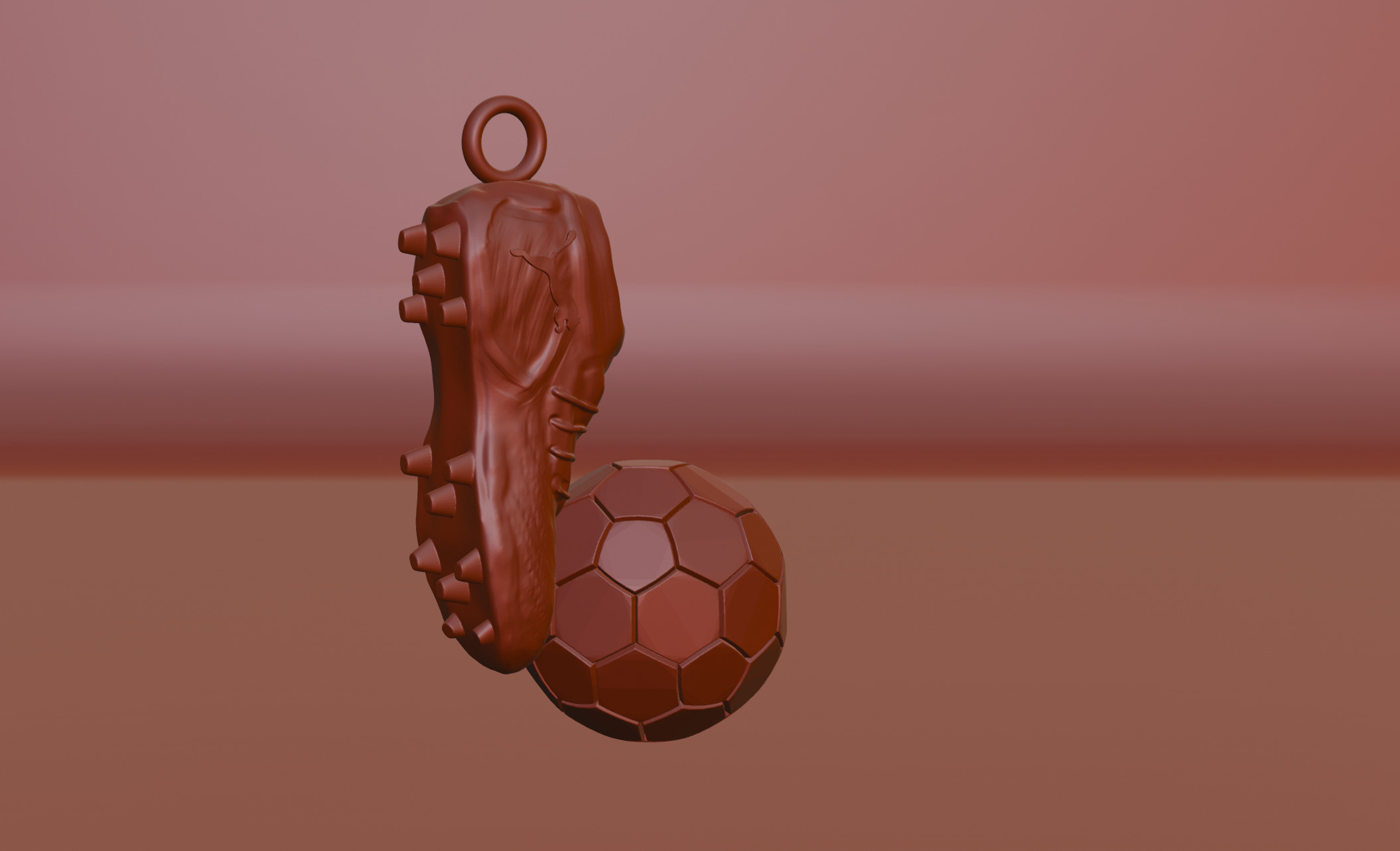 Football Boot and Ball Pendant Necklace  3D Print Model 3D print model_10