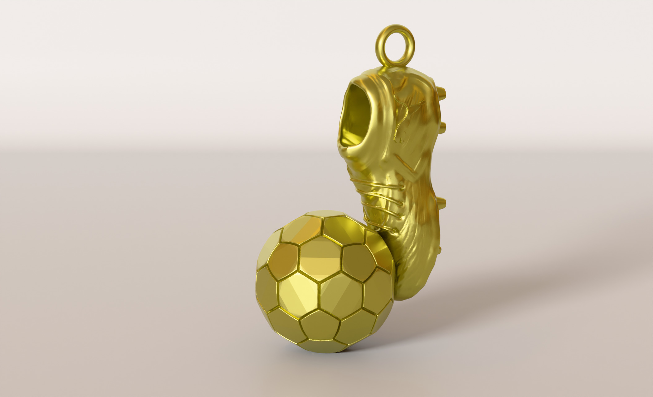 Football Boot and Ball Pendant Necklace  3D Print Model 3D print model_4