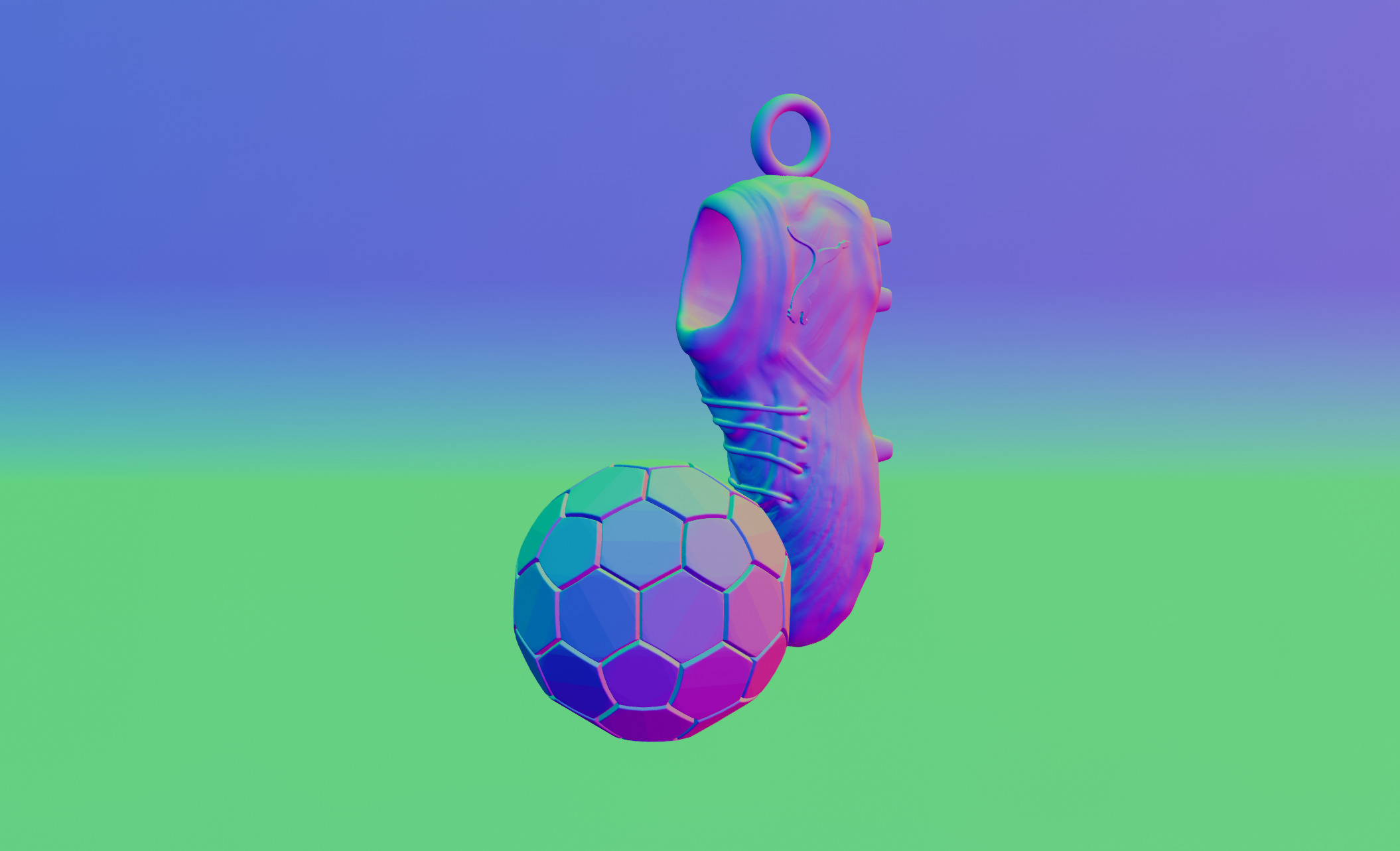 Football Boot and Ball Pendant Necklace  3D Print Model 3D print model_8