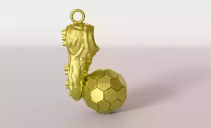 Football Boot and Ball Pendant Necklace  3D Print Model