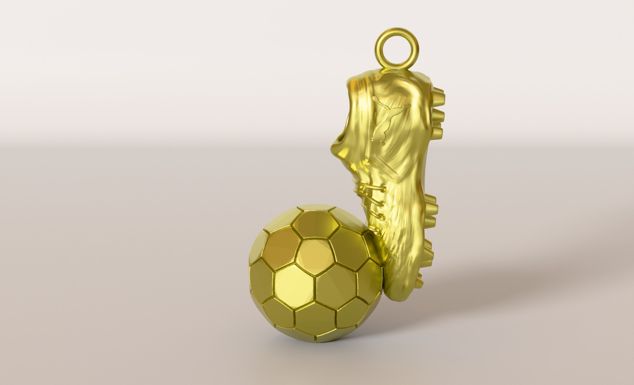 Football Boot and Ball Pendant Necklace  3D Print Model 3D print model_2