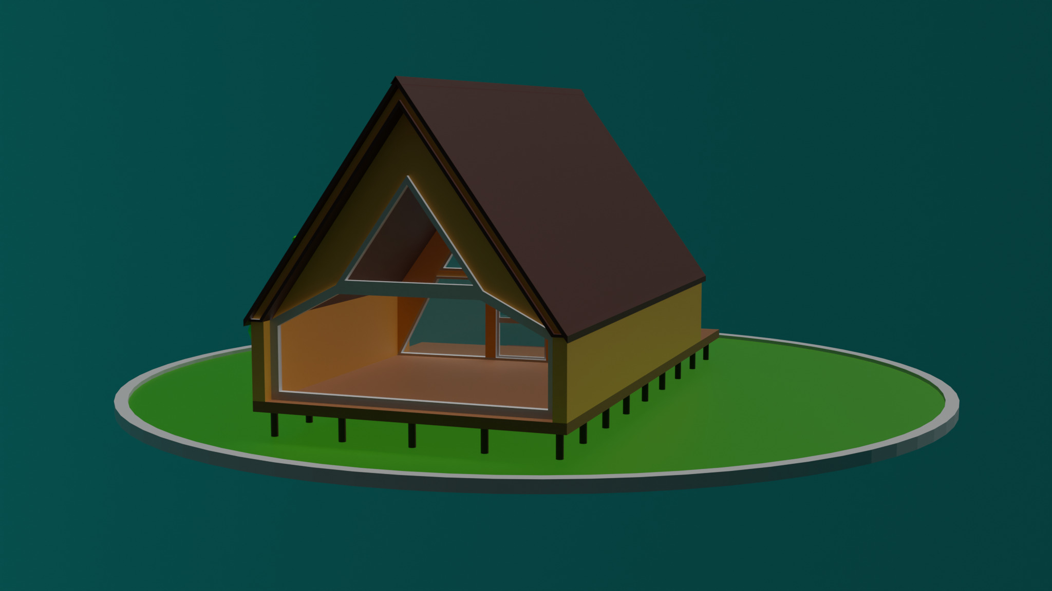 Low-Poly Forest house Low-poly 3D model_4