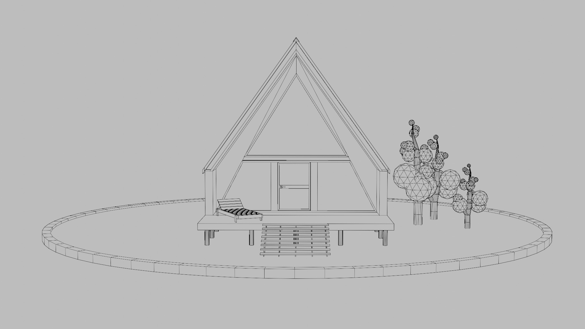 Low-Poly Forest house Low-poly 3D model_3