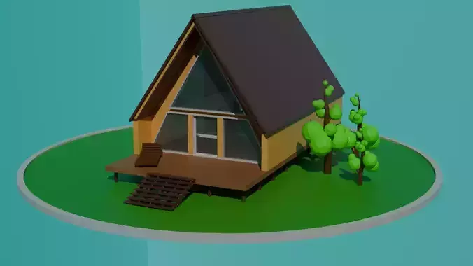 Low-Poly Forest house Low-poly 3D model
