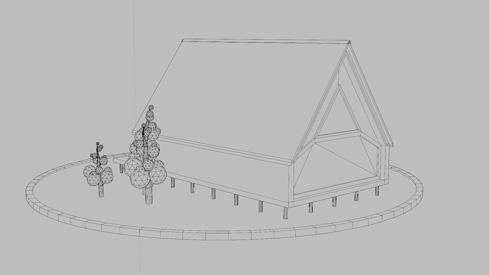 Low-Poly Forest house Low-poly 3D model_7