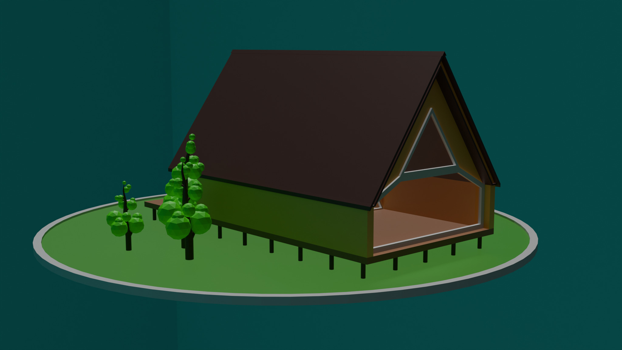 Low-Poly Forest house Low-poly 3D model_6